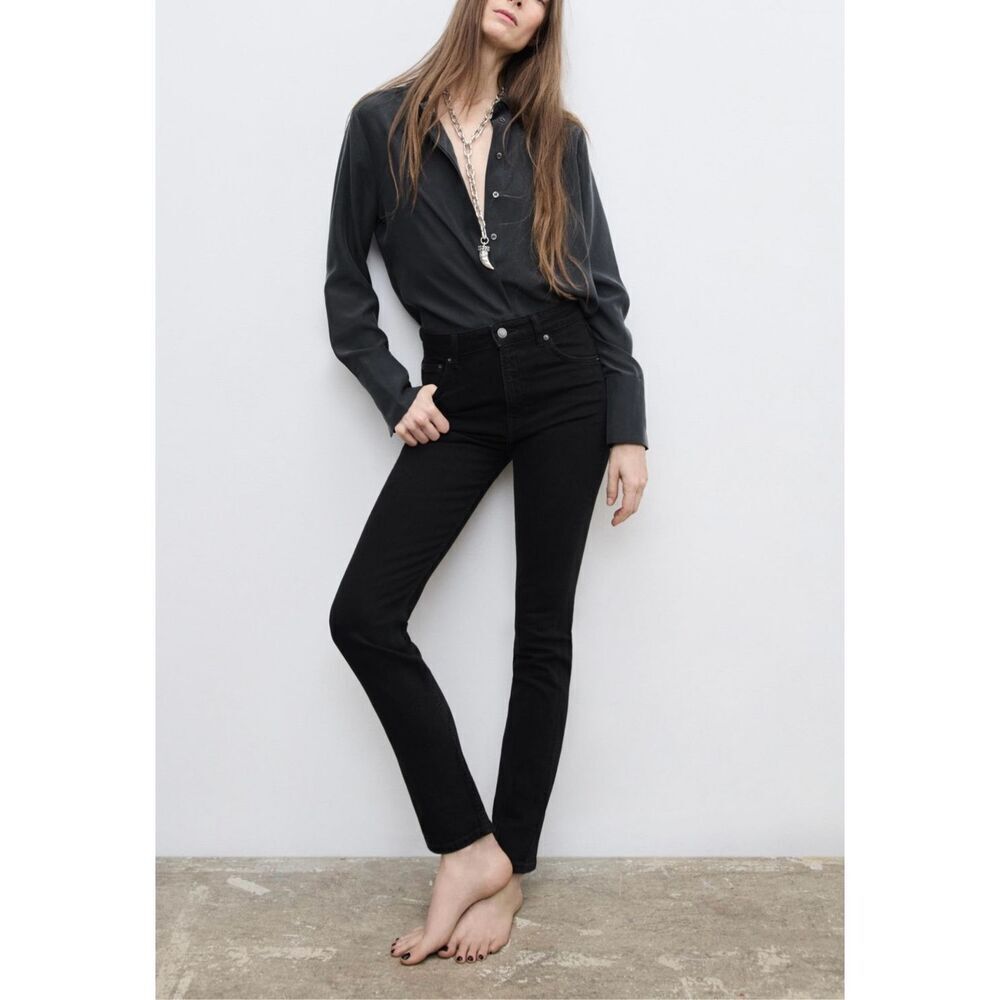 Womens Zara Black Rinse High Waisted Skinny Leg Jeans - Sz 31